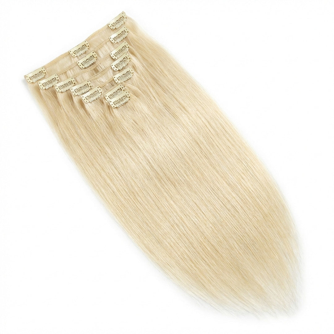 Clip-in Extensions Echt Haar - 65 cm - #60 Platinablond