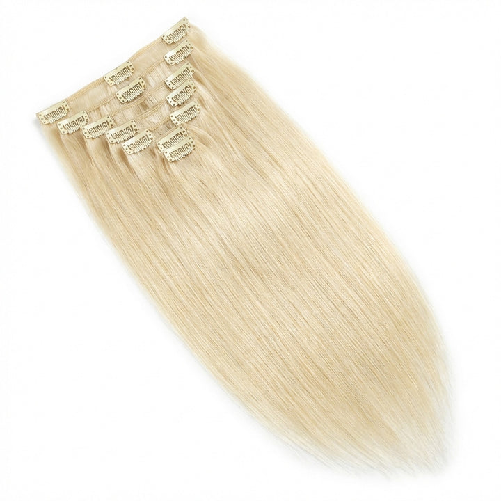 Clip-in Extensions Echt Haar - 65 cm - #60 Platinablond