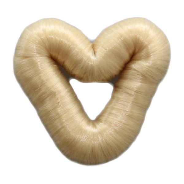 5 cm heart hair donut with artificial hair in various colours - Hair Accessories | Fashiongirl