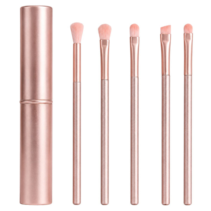 UNIQ Technique PRO Rose Lens - 5-delige Oogschaduw Kwasten Set met Koker