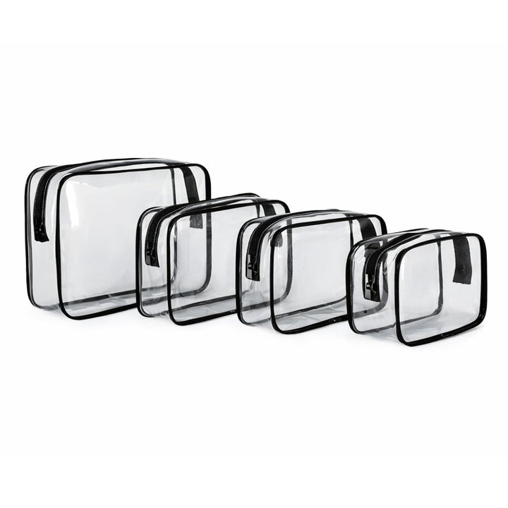 UNIQ Multivarious Transparante Cosmetictasjes - Set van 4 - Zwart