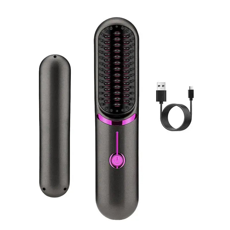 UNIQ 2-in-1 Stijltangborstel - Draagbare Stijltang & Krultang met USB-C