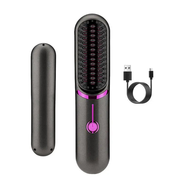 UNIQ 2-in-1 Stijltangborstel - Draagbare Stijltang & Krultang met USB-C