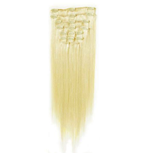 Clip-in Extensions Echt Haar - 65 cm - #60 Platinablond