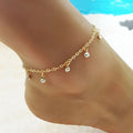 Enkelketting met diamanten hanger - | Fashiongirl