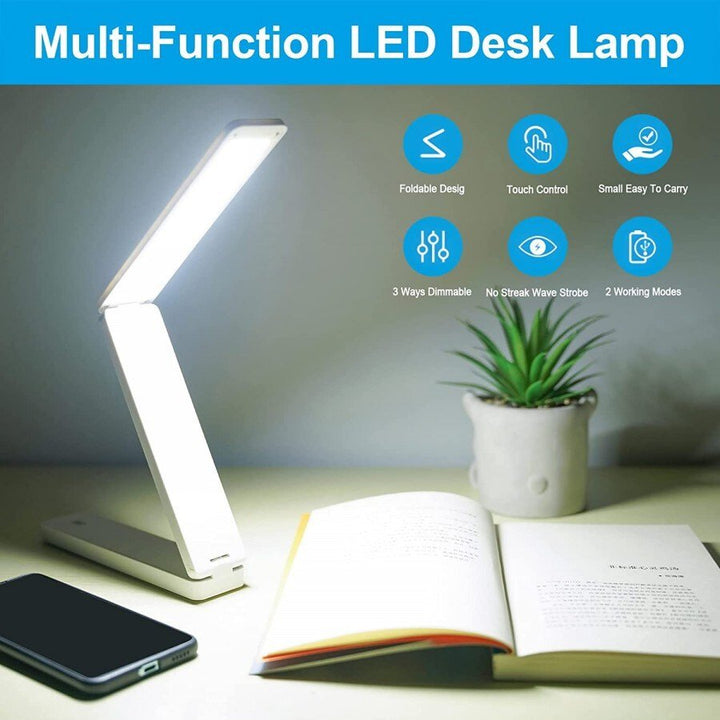 LED-lamp op batterijen - Opvouwbare bureaulamp - Wit - | Fashiongirl