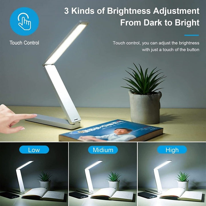 LED-lamp op batterijen - Opvouwbare bureaulamp - Wit - | Fashiongirl