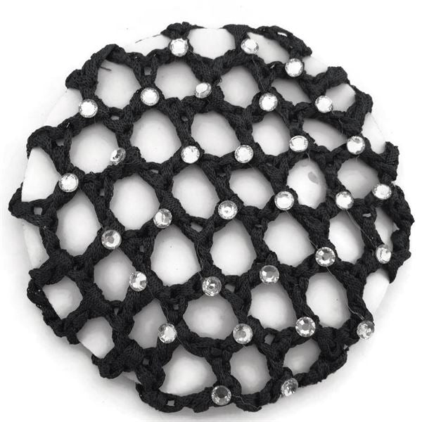 Zwart balletkapje met diamanten voor haar knot - | Fashiongirl