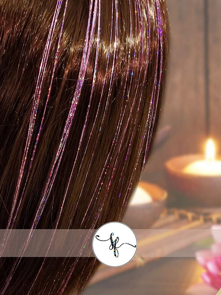 Bling Extensions - 100 glitterhaarstrengen 80 cm, paars - | Fashiongirl