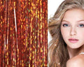 Bling Glitter Extensions 100 stuks glitter haarextensies 80 cm - Champagne goud - | Fashiongirl