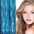 Bling Glitter Extensions 100 stuks glitter haarextensies 80 cm - turquoise - | Fashiongirl