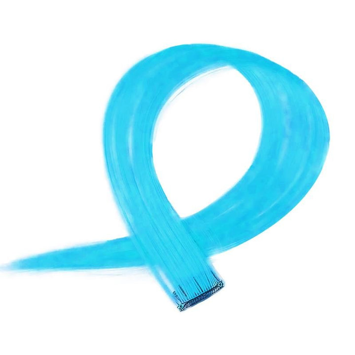 Blauw, 50 cm - Crazy Colour Clip On - | Fashiongirl