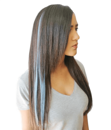 Blauw, 50 cm - Crazy Colour Clip On - | Fashiongirl