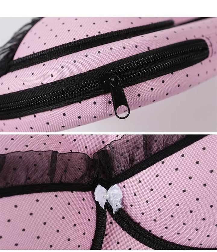 Bra storage bag - Pink with black dots - Shapewear | Fashiongirl