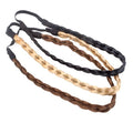 Gevlochten hoofdband - blond, bruin en zwart - | Fashiongirl