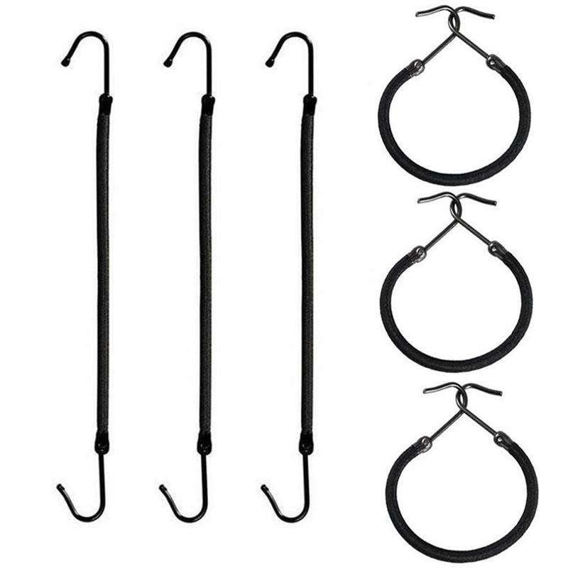 Bungee Hair Elastic 1 pak (10 stuks) - Zwart - Haaraccessoires | Fashiongirl