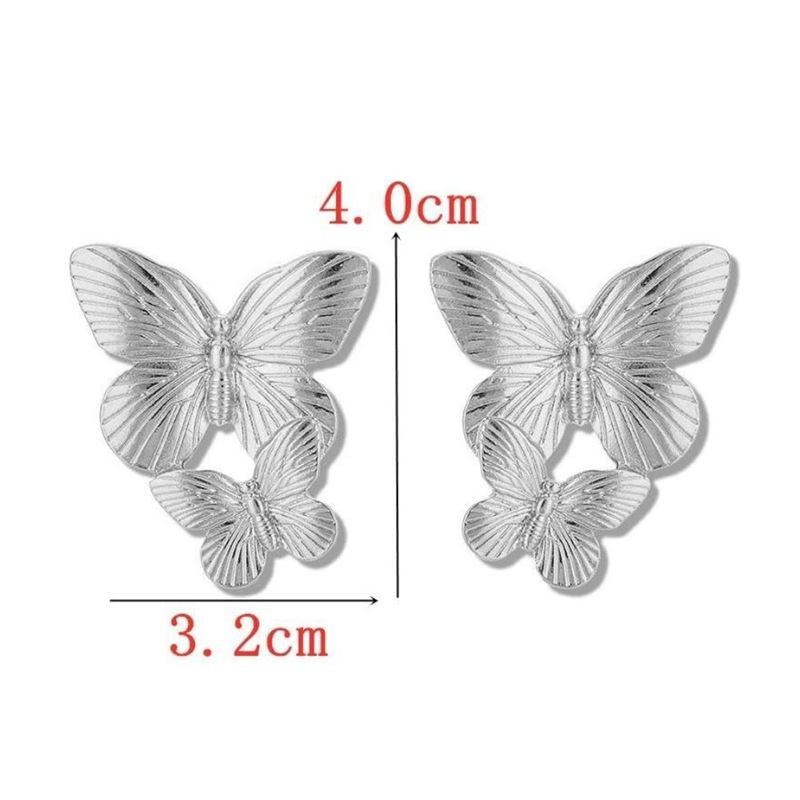 Chris Rubin - Butterflies Butterfly Earrings - Silver - | Fashiongirl