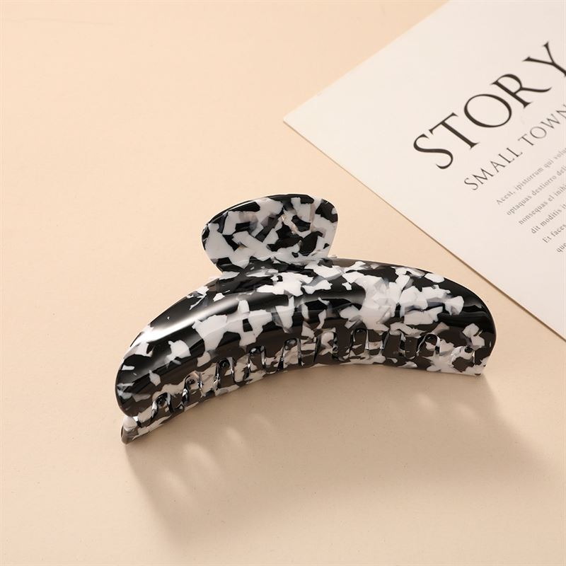 Chris Rubin Lydia Hair Claw - Black Marble - Hair Accessories | Fashiongirl