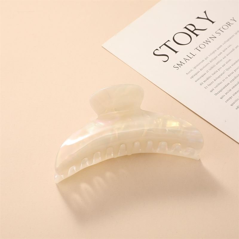 Chris Rubin Lydia Hair Claw - White Marble - Hair Accessories | Fashiongirl