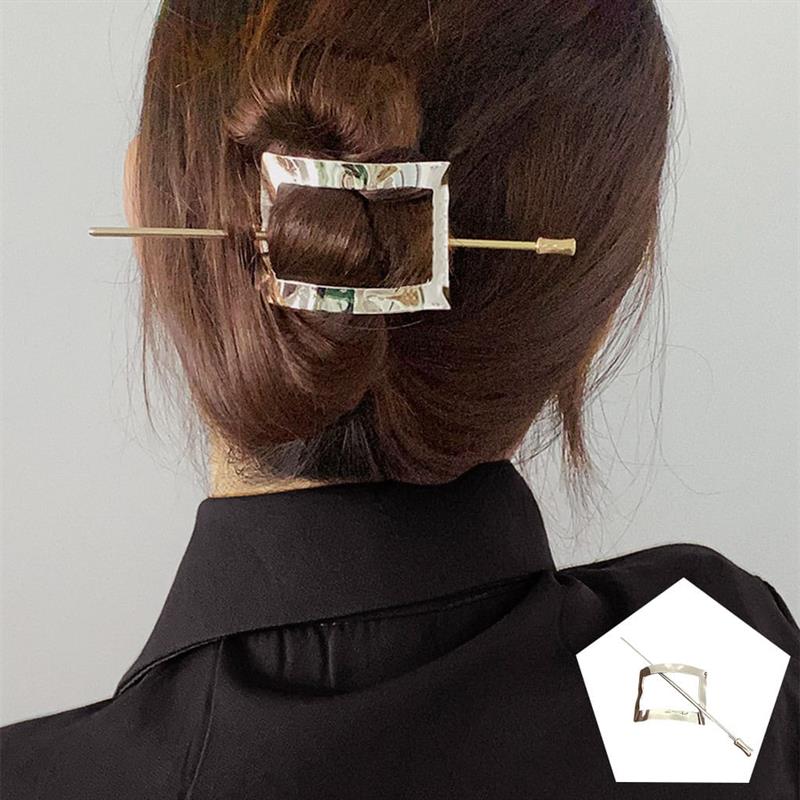 Chris Rubin Nova Rectangle Sliding Hair Claw - Silver - Hair Accessories | Fashiongirl