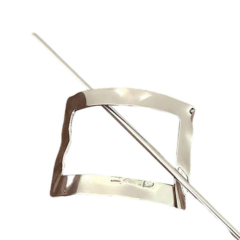 Chris Rubin Nova Rectangle Sliding Hair Claw - Silver - Hair Accessories | Fashiongirl