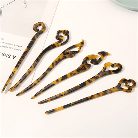 Chris Rubin Zoe Key Hairpin - Dark Tortoise - Hair Accessories | Fashiongirl