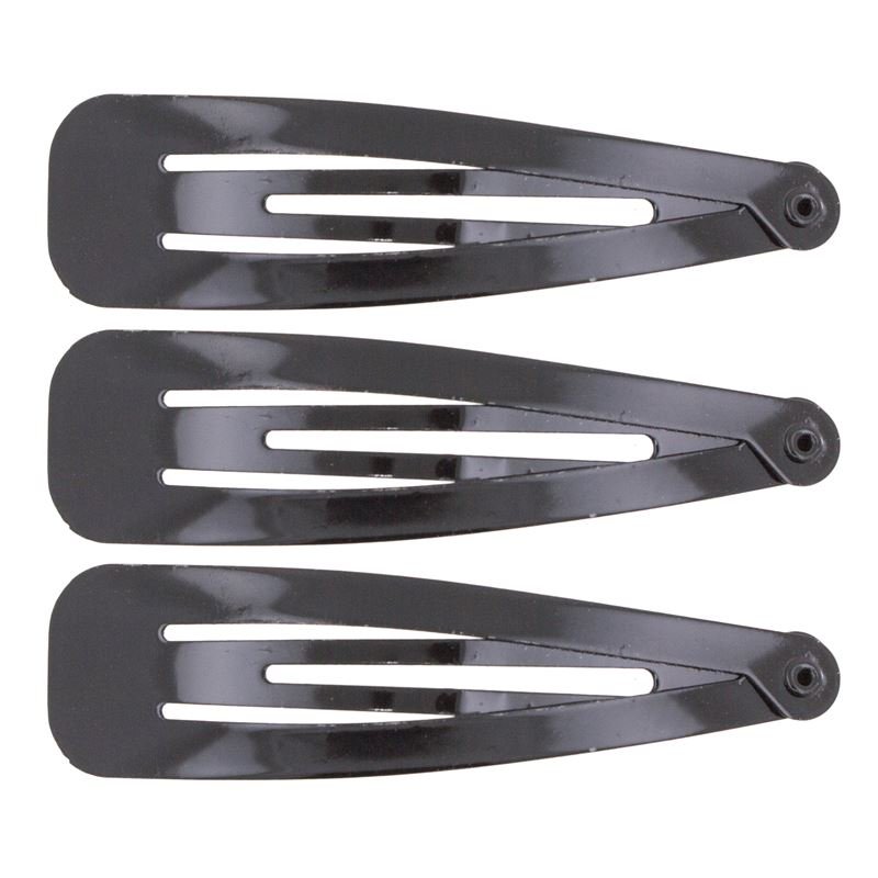 Klikgespen haarclips in zwart, klassiek design - 12 stuks - | Fashiongirl