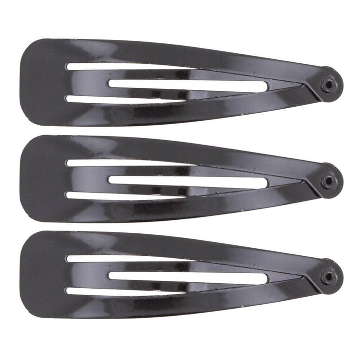 Klikgespen haarclips in zwart, klassiek design - 12 stuks - | Fashiongirl