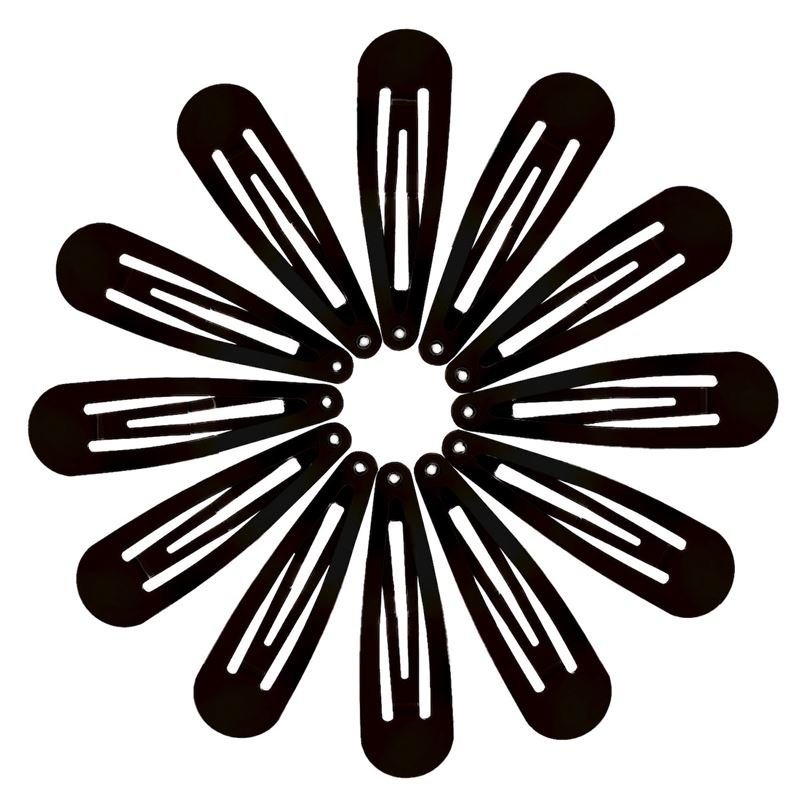Klikgespen haarspeldjes in zwart, klassiek design - 12 stuks - | Fashiongirl