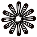 Klikgespen haarspeldjes in zwart, klassiek design - 12 stuks - | Fashiongirl
