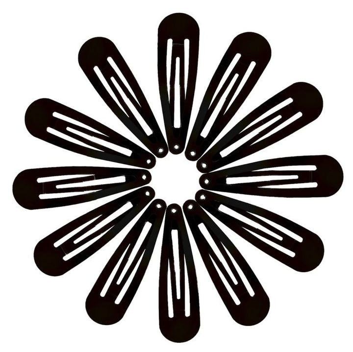 Klikgespen haarspeldjes in zwart, klassiek design - 12 stuks - | Fashiongirl