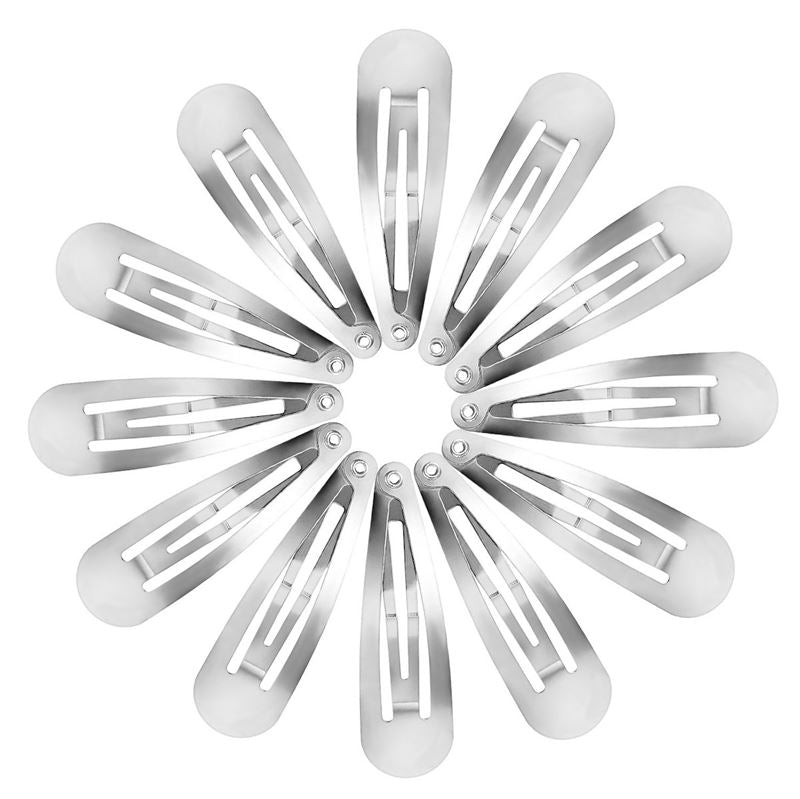 Kliksluitingen haarspeldjes in zilver, klassiek design - 12 stuks - | Fashiongirl