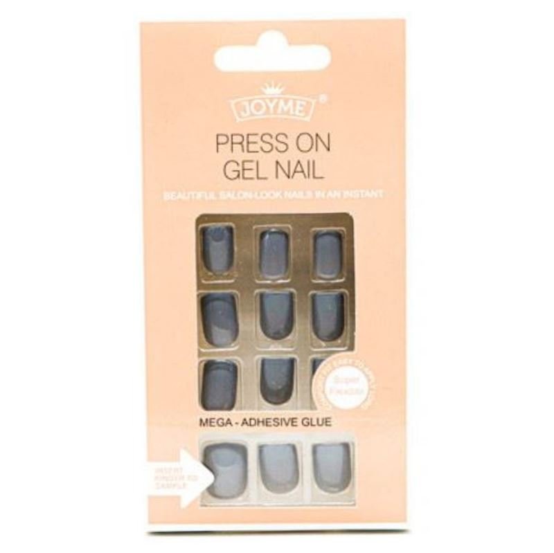 Click On / Press On Nails - Grey #S181 - | Fashiongirl