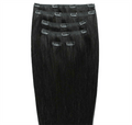 Clip-on haarextensies #1 Zwart - 7 sets - 50 cm | Gold24 - | Fashiongirl