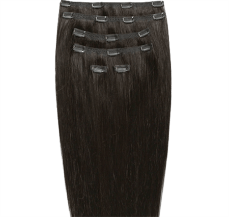 Clip on hair extensions #2 Dark brown - 7 sets - 50 cm | Gold24 - | Fashiongirl