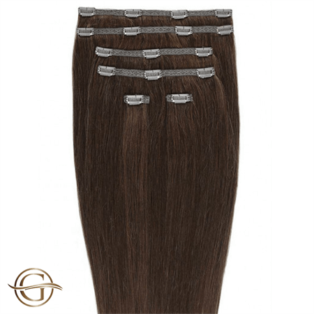 Clip on hair extensions #33B Dark Reddish Brown - 7 sets - 50 cm | Gold24 - | Fashiongirl