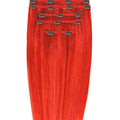 Clip-on haarextensies #5C66 Rood - 7 sets - 50 cm | Gold24 - | Fashiongirl
