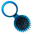 Compacte make-upspiegel met kwast - blauw - | Fashiongirl