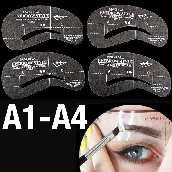 Wenkbrauwsjablonen - Wenkbrauwstencils (A1 - A4) - 4 stuks. - | Fashiongirl