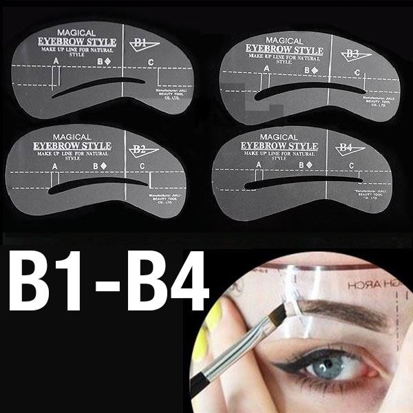 Wenkbrauwsjablonen - Wenkbrauwstencils (B1 - B4) - 4 stuks. - | Fashiongirl