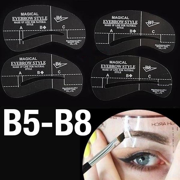 Wenkbrauwsjablonen - Wenkbrauwstencils (B5 - B8) - 4 stuks. - | Fashiongirl