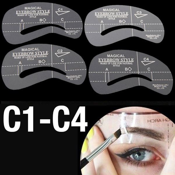 Wenkbrauwsjablonen - Wenkbrauwstencils (C1 - C4) - 4 stuks. - | Fashiongirl