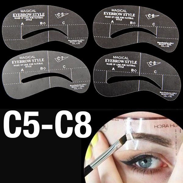 Wenkbrauwsjablonen - Wenkbrauwstencils (C5 - C8) - 4 stuks. - | Fashiongirl