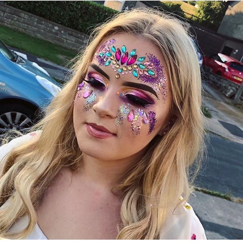 Face Jewels - Face jewellery with rhinestones/diamonds (YT - 23) - | Fashiongirl