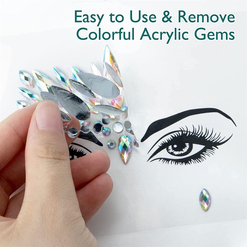 Face Jewels - Face jewellery with rhinestones/diamonds (YT - 51) - | Fashiongirl