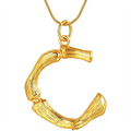 Gouden bamboe alfabet / letterketting - C - | Fashiongirl