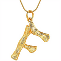 Gouden bamboe alfabet / letterketting - F - | Fashiongirl