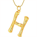 Gouden bamboe alfabet / letterketting - H - | Fashiongirl