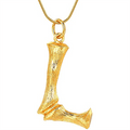 Gouden bamboe alfabet / letterketting - L - | Fashiongirl