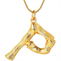 Gouden bamboe alfabet / letterketting - P - | Fashiongirl